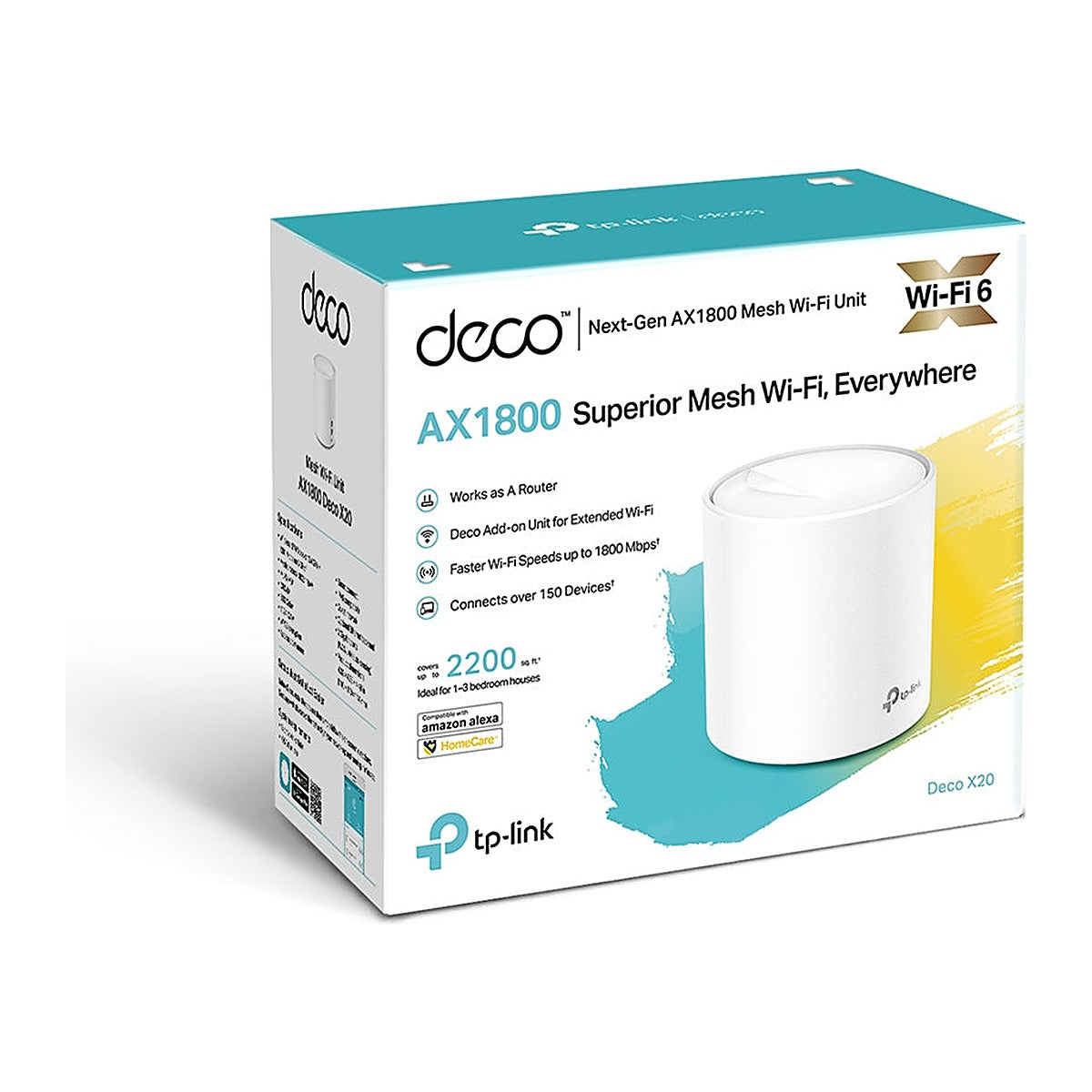 TP-Link Sistema Mesh Deco X20 AX1800 Wi-Fi 6 (1 unidad)
