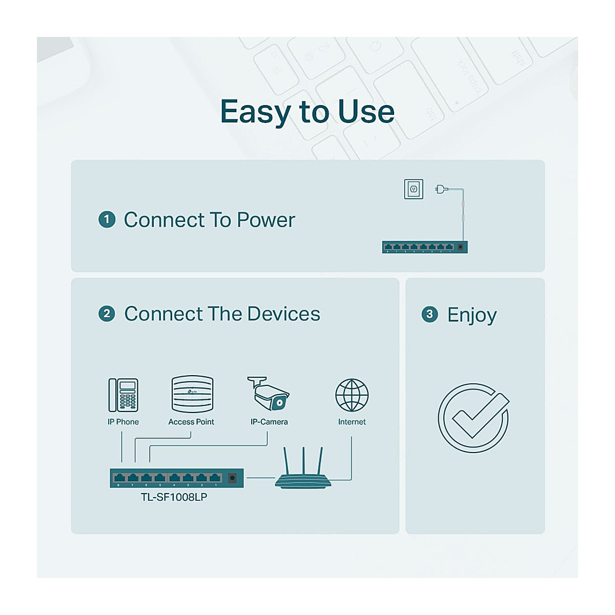 TP-Link Switch PoE TL-SF1008LP 8 Puertos 10/100 (4 PoE) 41 W