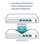 TP-Link Switch PoE TL-SF1008LP 8 Puertos 10/100 (4 PoE) 41 W
