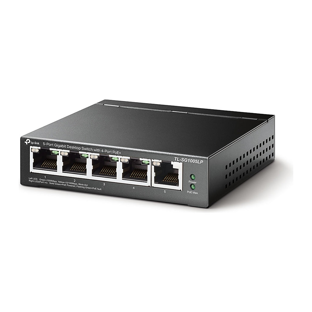 TP-Link Switch PoE TL-SG1005LP 5 Puertos Gigabit (4 PoE) 40 W