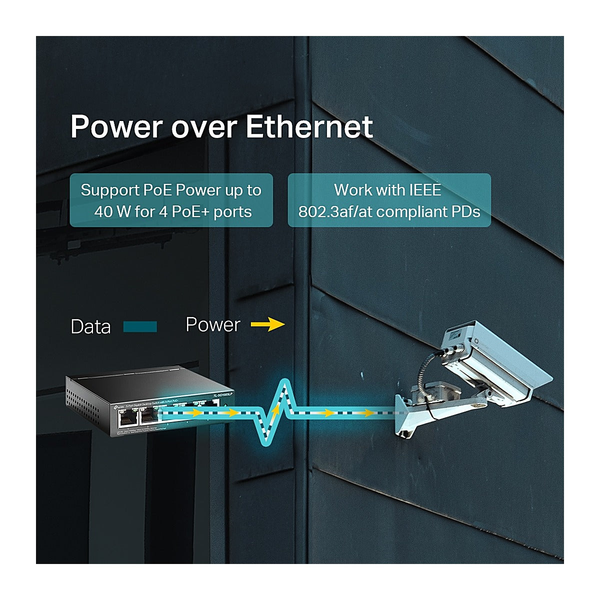 TP-Link Switch PoE TL-SG1005LP 5 Puertos Gigabit (4 PoE) 40 W