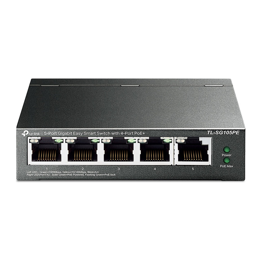 TP-Link Switch PoE+ TL-SG105PE 5 Puertos Gigabit (4 PoE+) Easy Smart