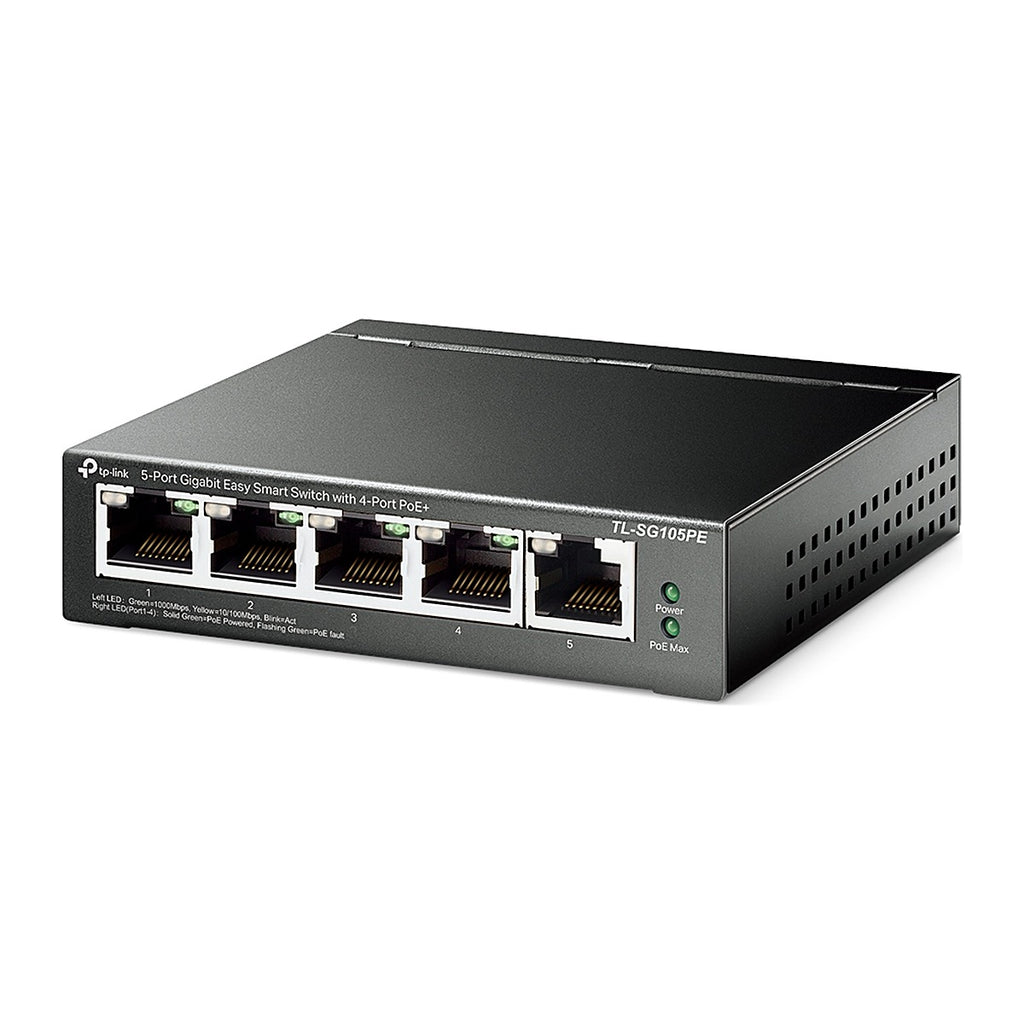 TP-Link Switch PoE+ TL-SG105PE 5 Puertos Gigabit (4 PoE+) Easy Smart