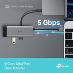 TP-Link Hub USB-C 5 en 1 HDMI 4K y PD 100W UH5020C