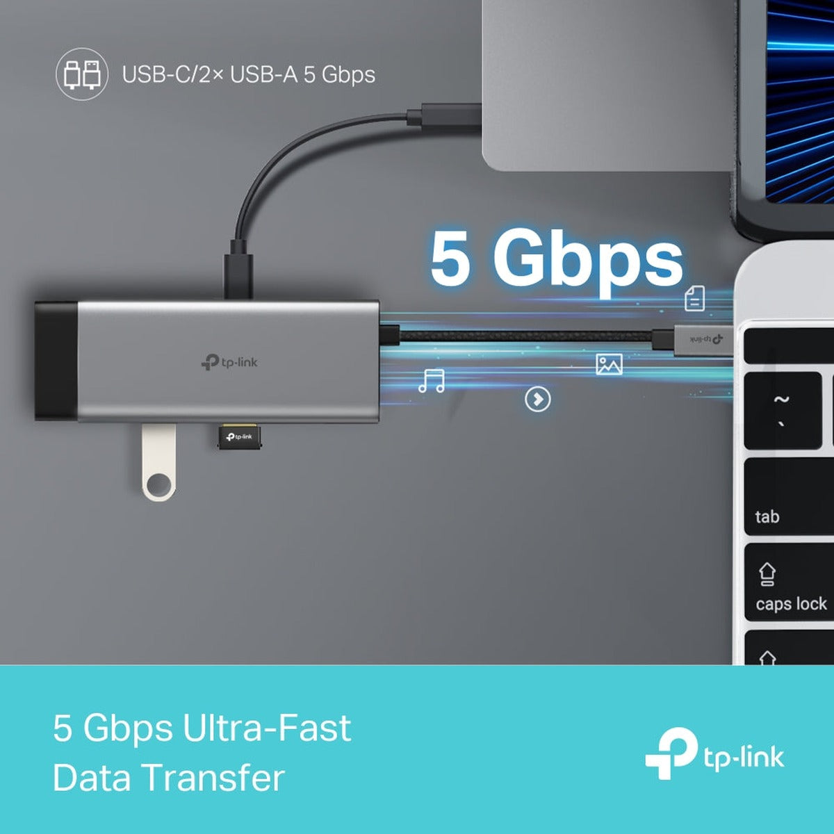TP-Link Hub USB-C 5 en 1 HDMI 4K y PD 100W UH5020C