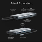 TP-Link Hub USB-C 7 en 1 HDMI 4K, SD/microSD y PD 100W UH7020C