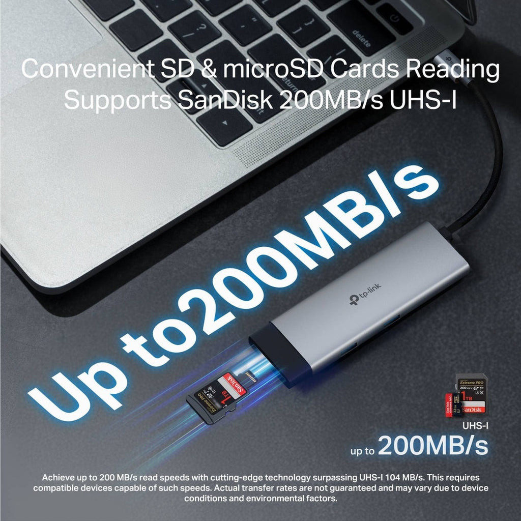 TP-Link Hub USB-C 7 en 1 HDMI 4K, SD/microSD y PD 100W UH7020C