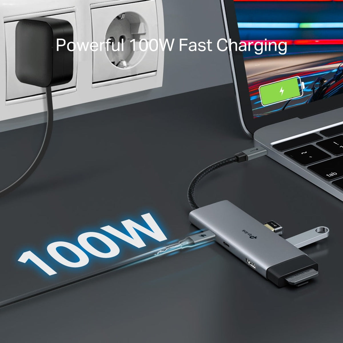 TP-Link Hub USB-C 7 en 1 HDMI 4K, SD/microSD y PD 100W UH7020C